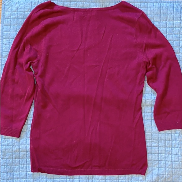 NEW YORK & COMPANY | Pink V-neck Sweater - Picture 2 of 4